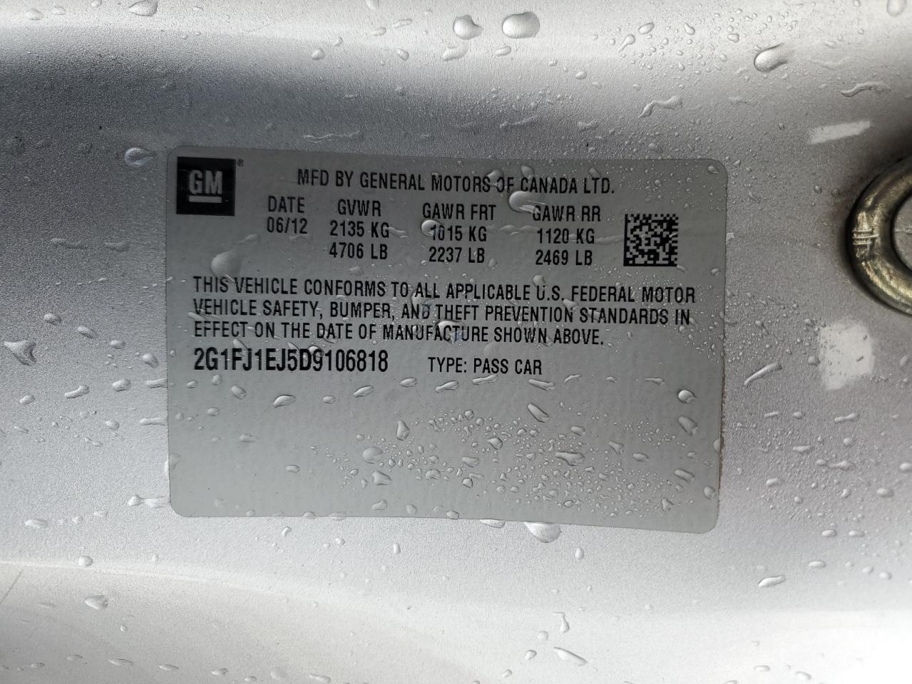 2013 Chevrolet Camaro Ss VIN: 2G1FJ1EJ5D9106818 Lot: 67653465