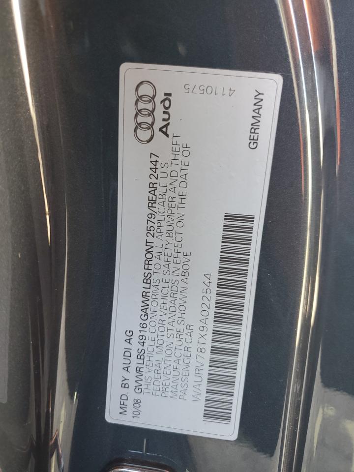 2009 Audi S5 Quattro VIN: WAURV78TX9A022544 Lot: 70281895