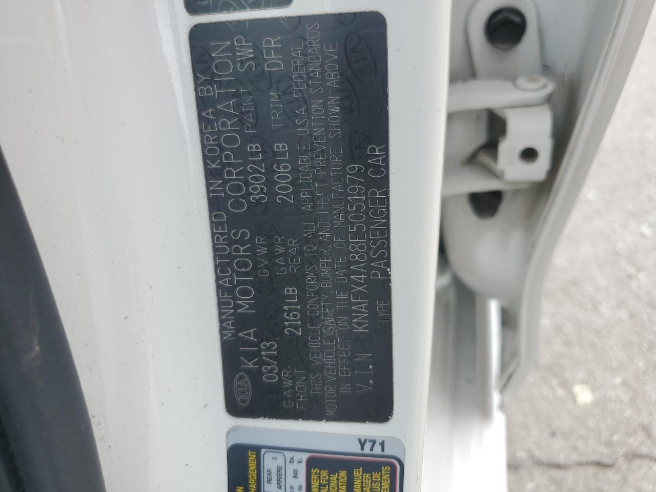 2014 Kia Forte Ex VIN: KNAFX4A88E5051979 Lot: 70617075