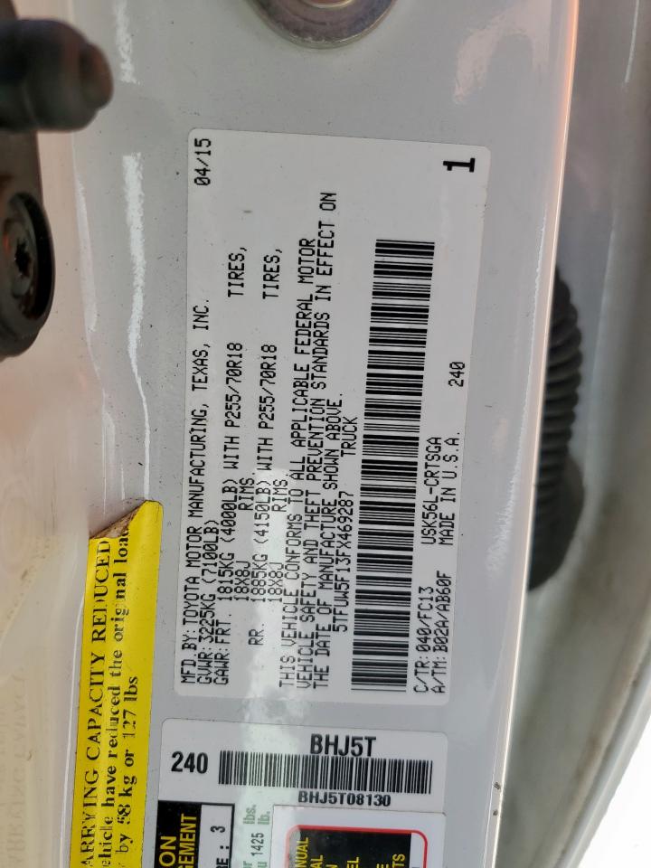 2015 Toyota Tundra Double Cab Sr VIN: 5TFUW5F13FX469287 Lot: 70982125