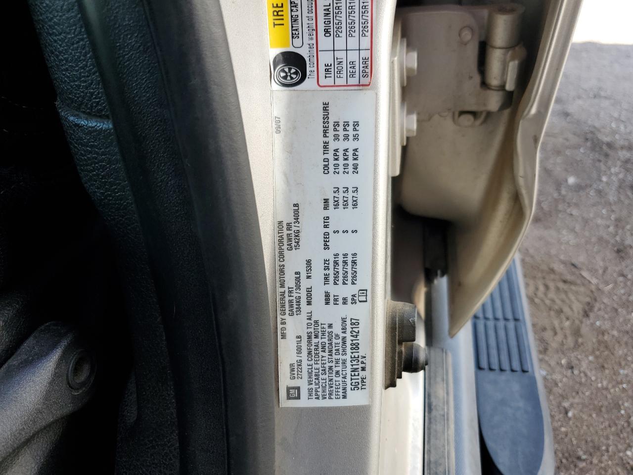 2008 Hummer H3 VIN: 5GTEN13E188142187 Lot: 67794845