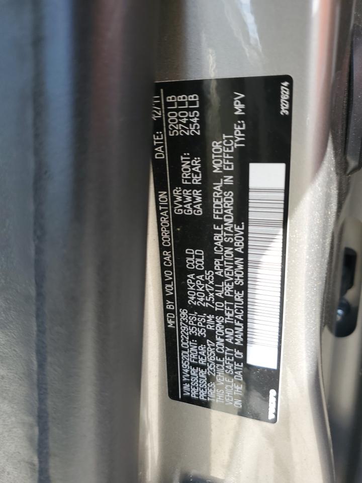 2012 Volvo Xc60 3.2 VIN: YV4952DL0C2297396 Lot: 69973775