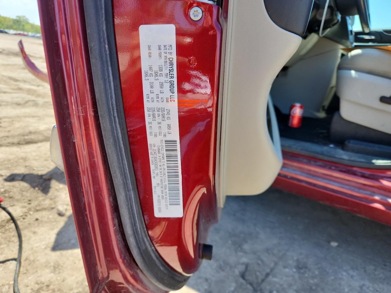 2012 Chrysler Town & Country Touring VIN: 2C4RC1BG0CR363651 Lot: 70265445