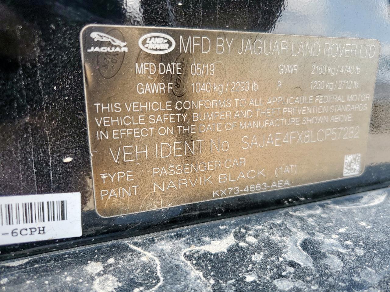 2020 Jaguar Xe S VIN: SAJAE4FX8LCP57282 Lot: 68337065