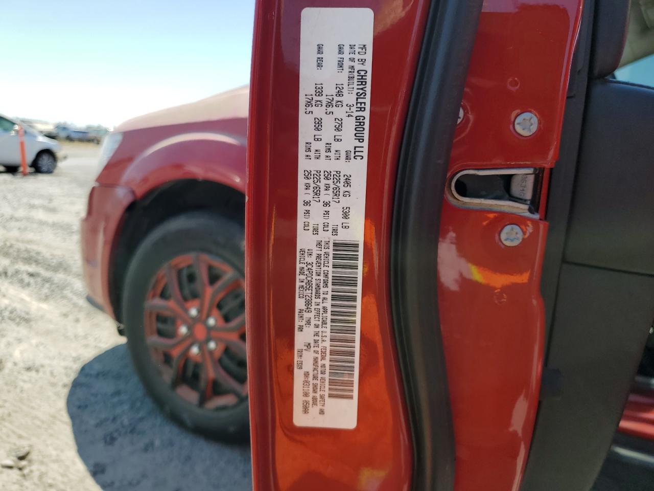 2014 Dodge Journey Se VIN: 3C4PDCAB5ET238649 Lot: 71134475