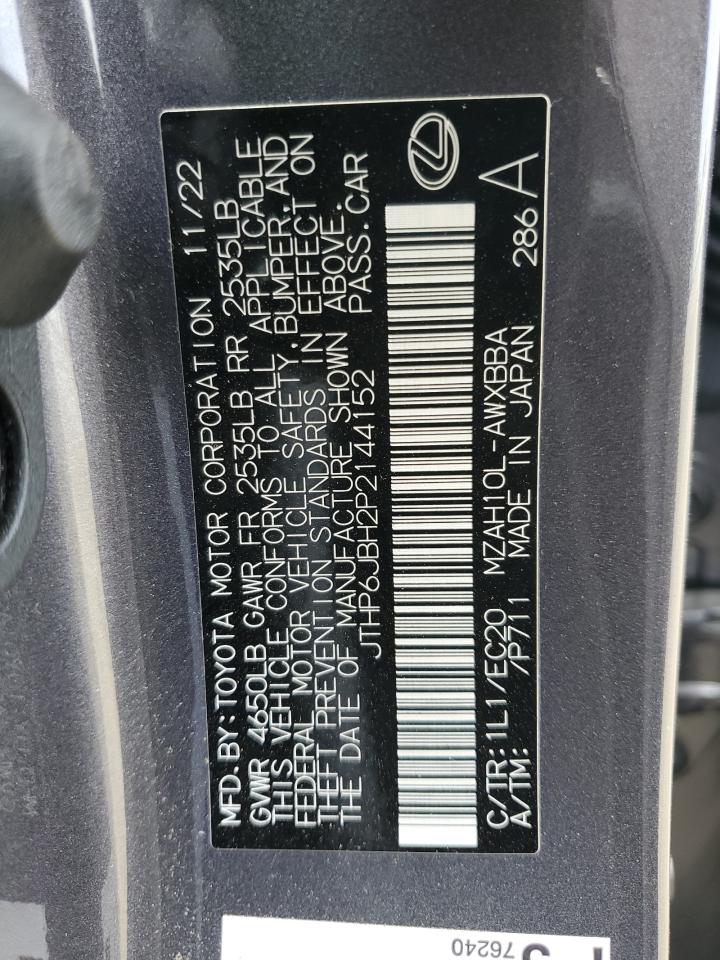 2023 Lexus Ux 250H Premium VIN: JTHP6JBH2P2144152 Lot: 70425375