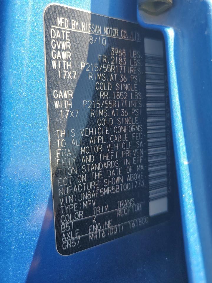 2011 Nissan Juke S VIN: JN8AF5MR5BT001773 Lot: 68420695