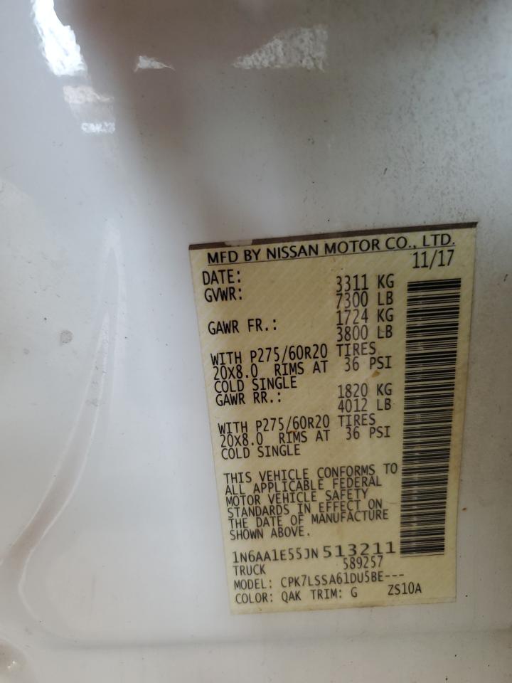2018 Nissan Titan Sv VIN: 1N6AA1E55JN513211 Lot: 69156765