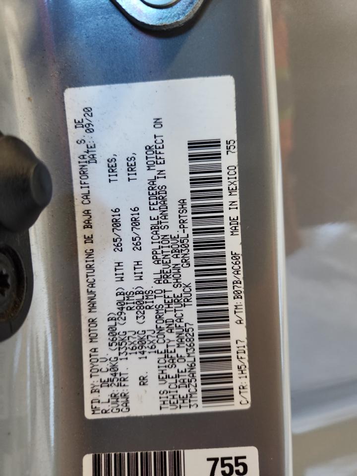 2020 Toyota Tacoma Double Cab VIN: 3TMCZ5AN6LM368257 Lot: 68942945