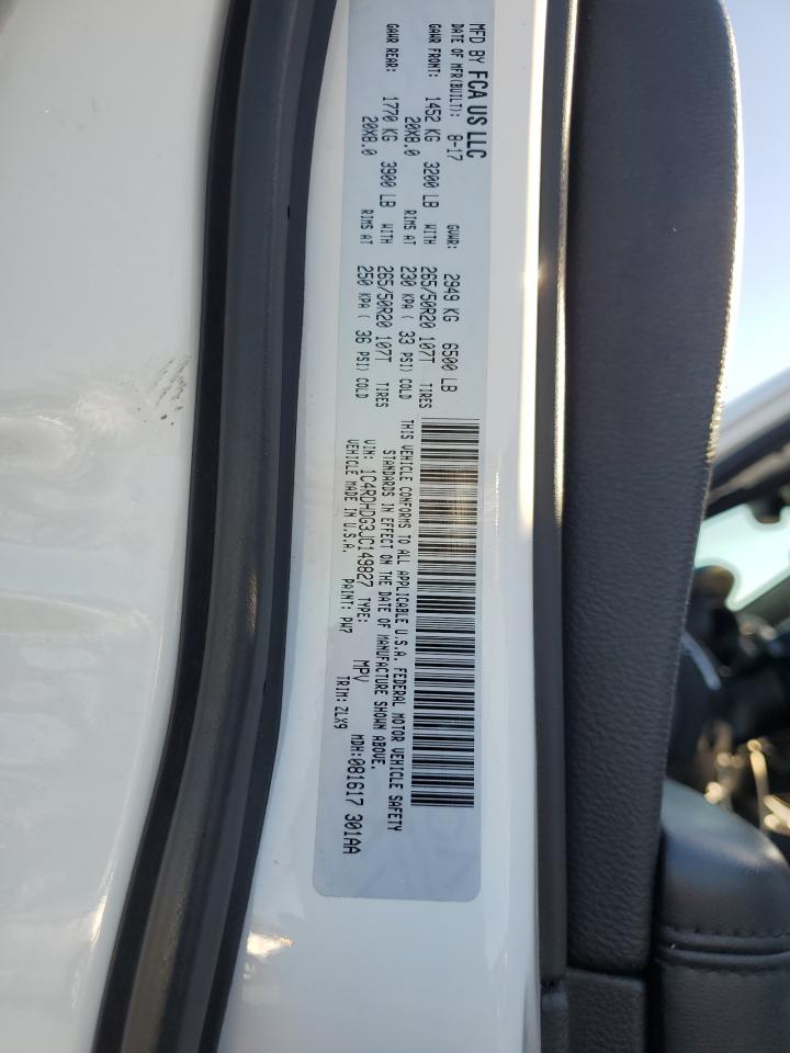 2018 Dodge Durango Gt VIN: 1C4RDHDG3JC149827 Lot: 69884915