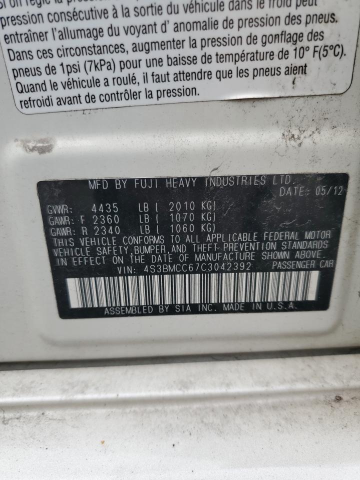 4S3BMCC67C3042392 2012 Subaru Legacy 2.5I Premium