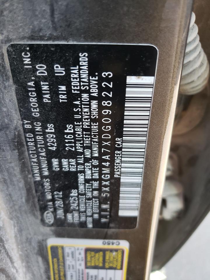 2013 Kia Optima Lx VIN: 5XXGM4A7XDG098223 Lot: 70551995