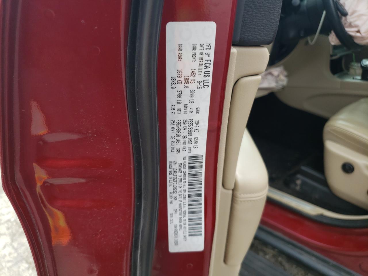 2015 Jeep Grand Cherokee Limited VIN: 1C4RJFBG3FC130282 Lot: 67621065