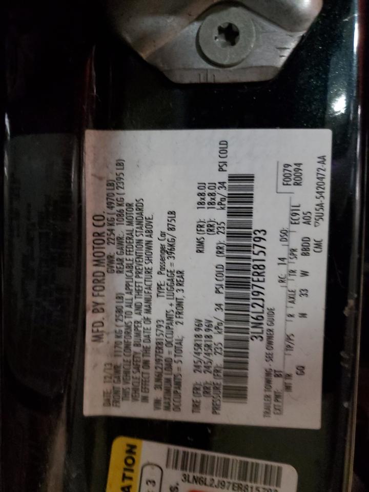 2014 Lincoln Mkz VIN: 3LN6L2J97ER815793 Lot: 70133625