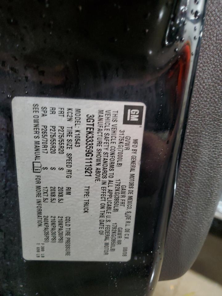 2009 GMC Sierra K1500 Slt VIN: 3GTEK33359G111921 Lot: 69403915