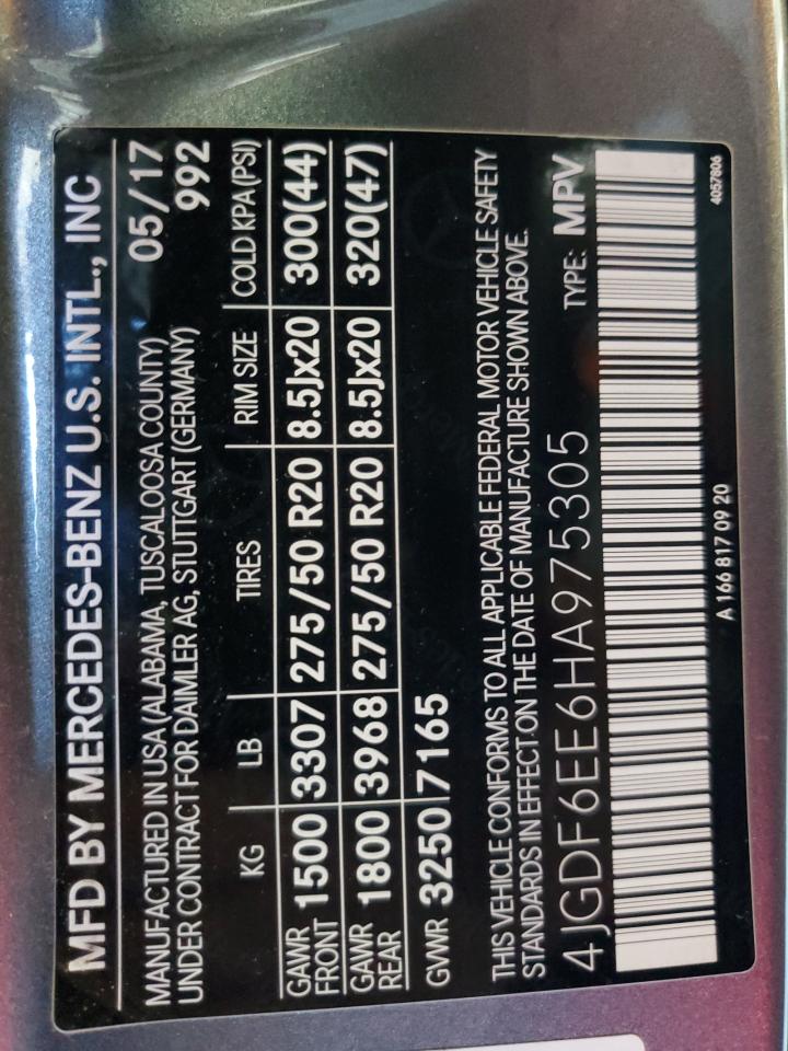 2017 Mercedes-Benz Gls 450 4Matic VIN: 4JGDF6EE6HA975305 Lot: 69841215