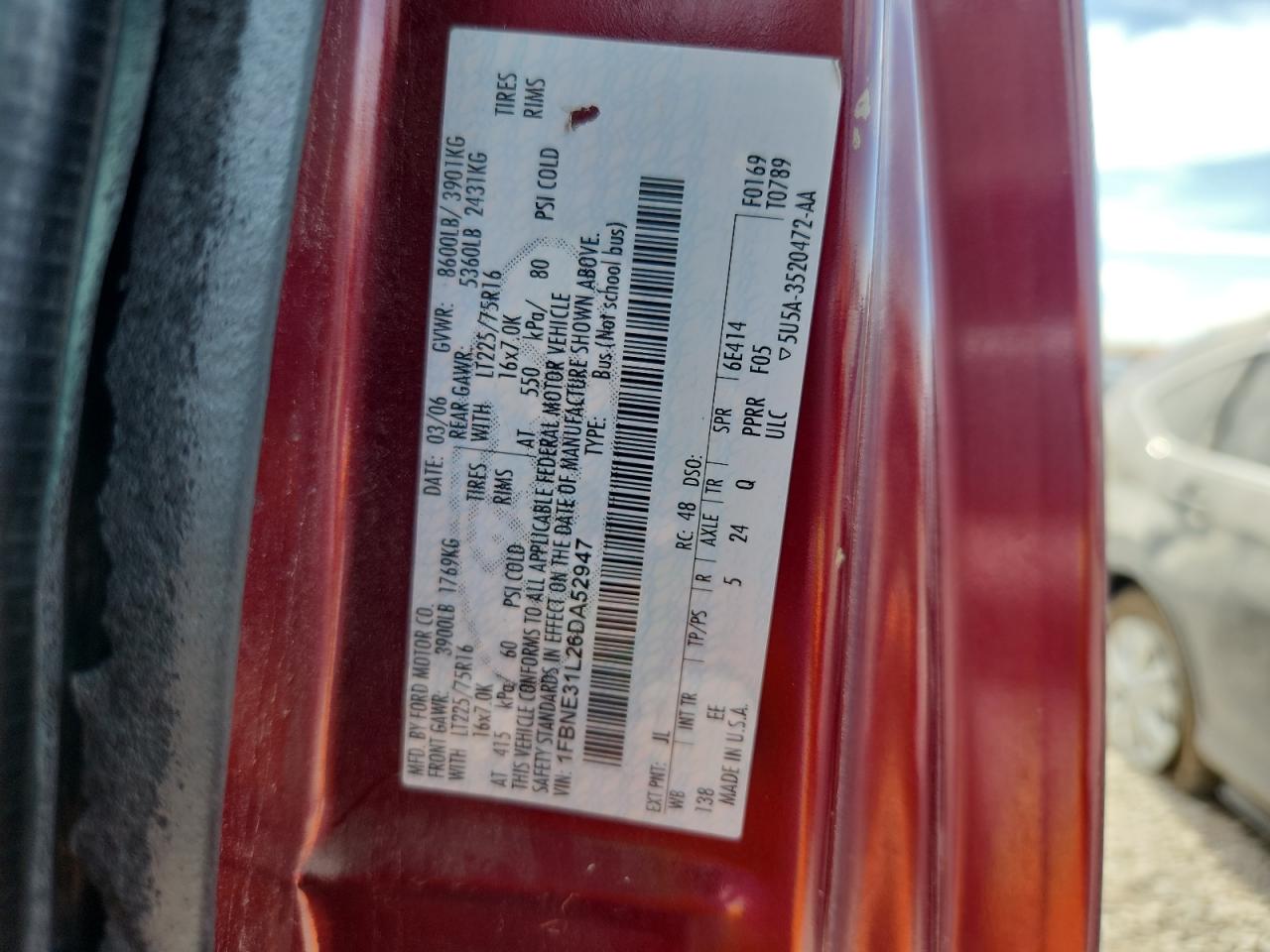 1FBNE31L26DA52947 2006 Ford Econoline E350 Super Duty Wagon