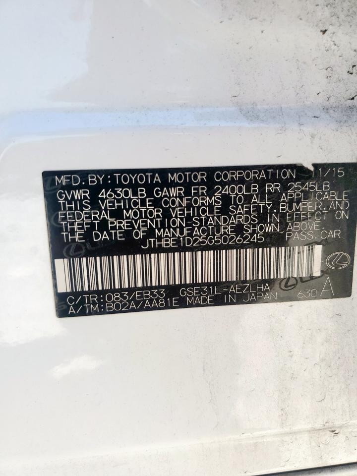 2016 Lexus Is 350 VIN: JTHBE1D25G5026245 Lot: 67134025