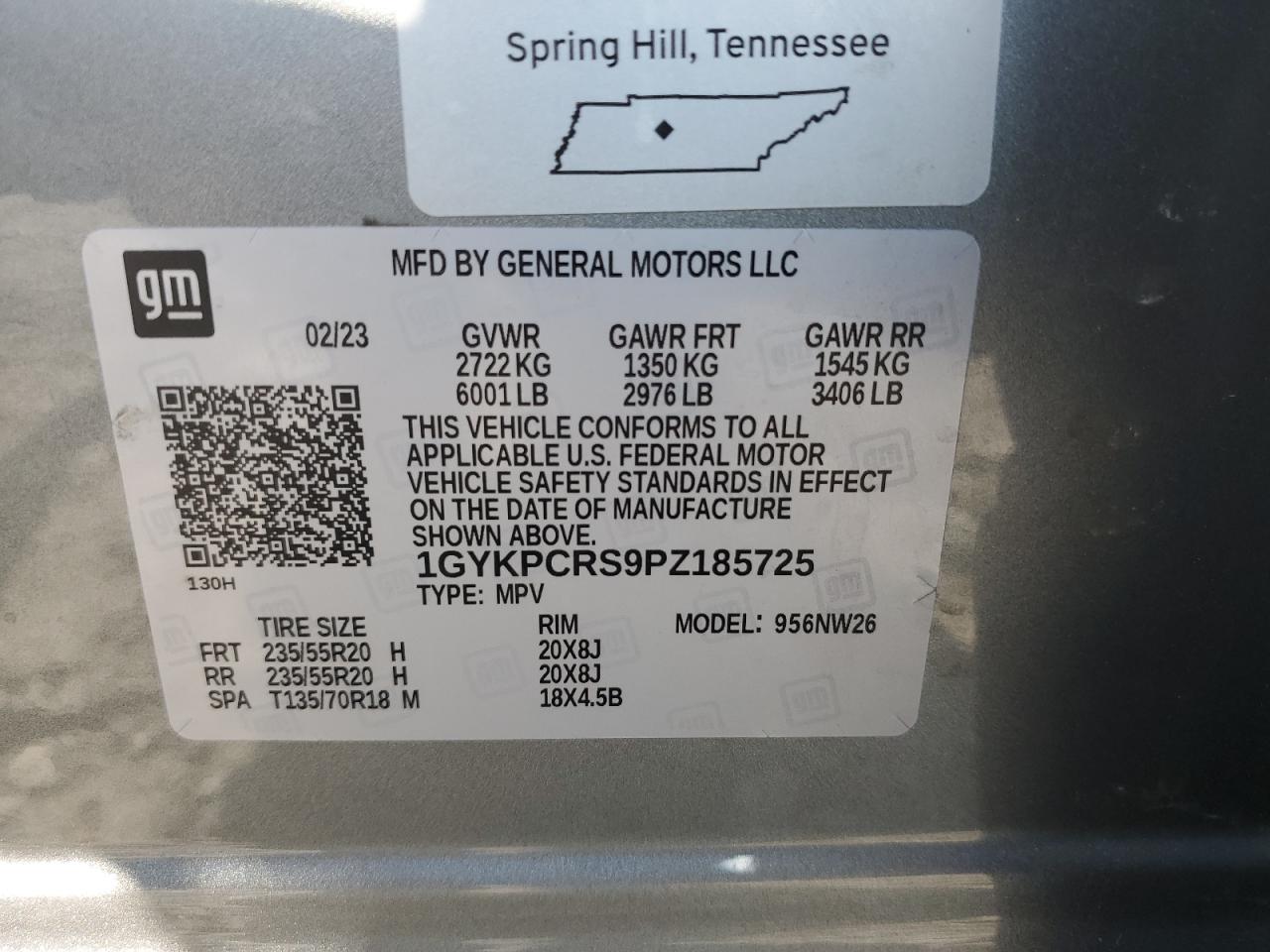 2023 Cadillac Xt6 Premium Luxury VIN: 1GYKPCRS9PZ185725 Lot: 67606715