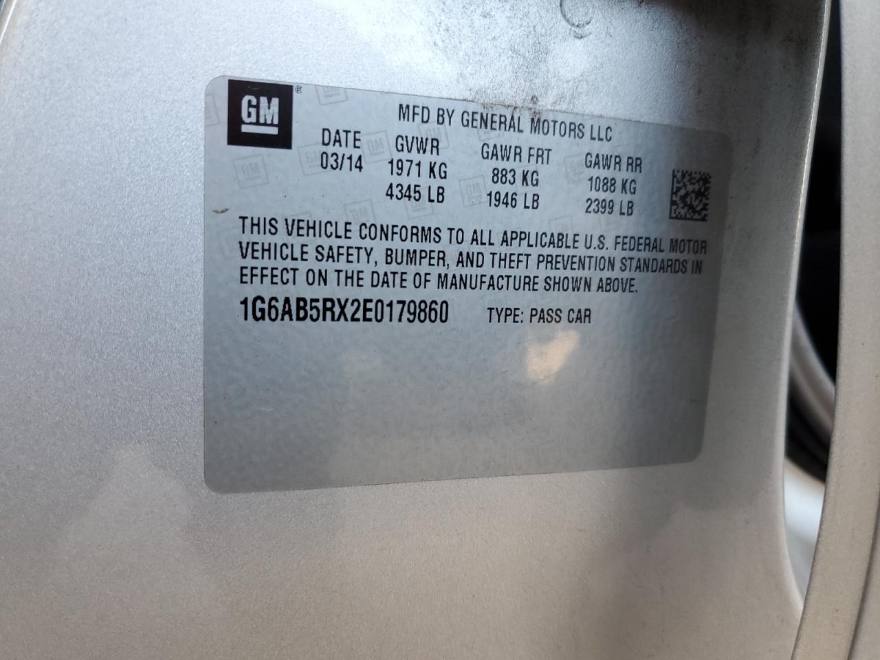 2014 Cadillac Ats Luxury VIN: 1G6AB5RX2E0179860 Lot: 70313405