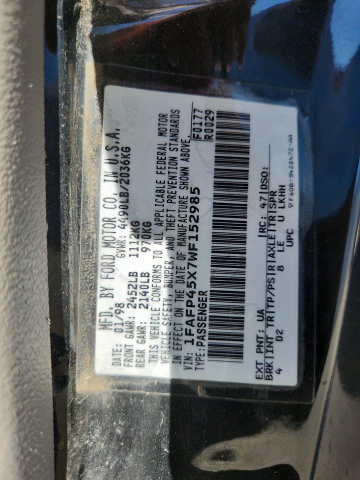 1998 Ford Mustang Gt VIN: 1FAFP45X7WF152985 Lot: 70487145