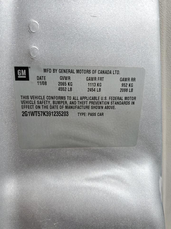 2009 Chevrolet Impala 1Lt VIN: 2G1WT57K391235203 Lot: 69808265