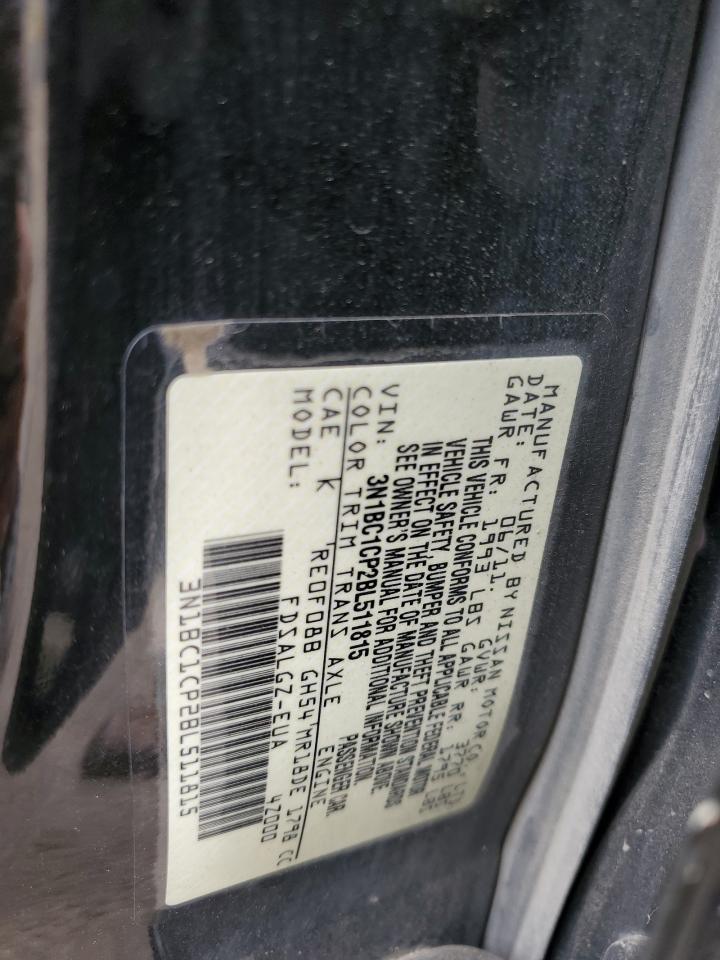 2011 Nissan Versa S VIN: 3N1BC1CP2BL511815 Lot: 70329925