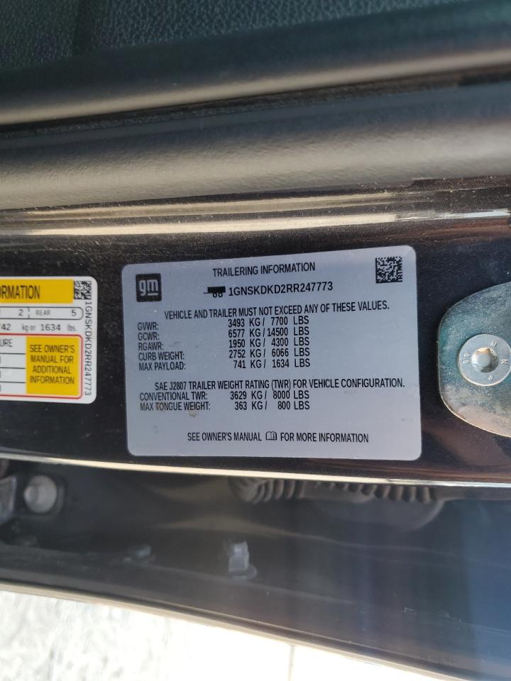 2024 Chevrolet Suburban K1500 Z71 VIN: 1GNSKDKD2RR247773 Lot: 68633925