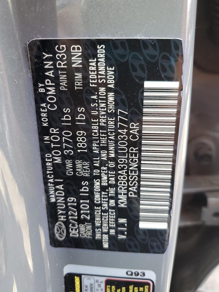 2020 Hyundai Venue Se VIN: KMHRB8A39LU034777 Lot: 67771375