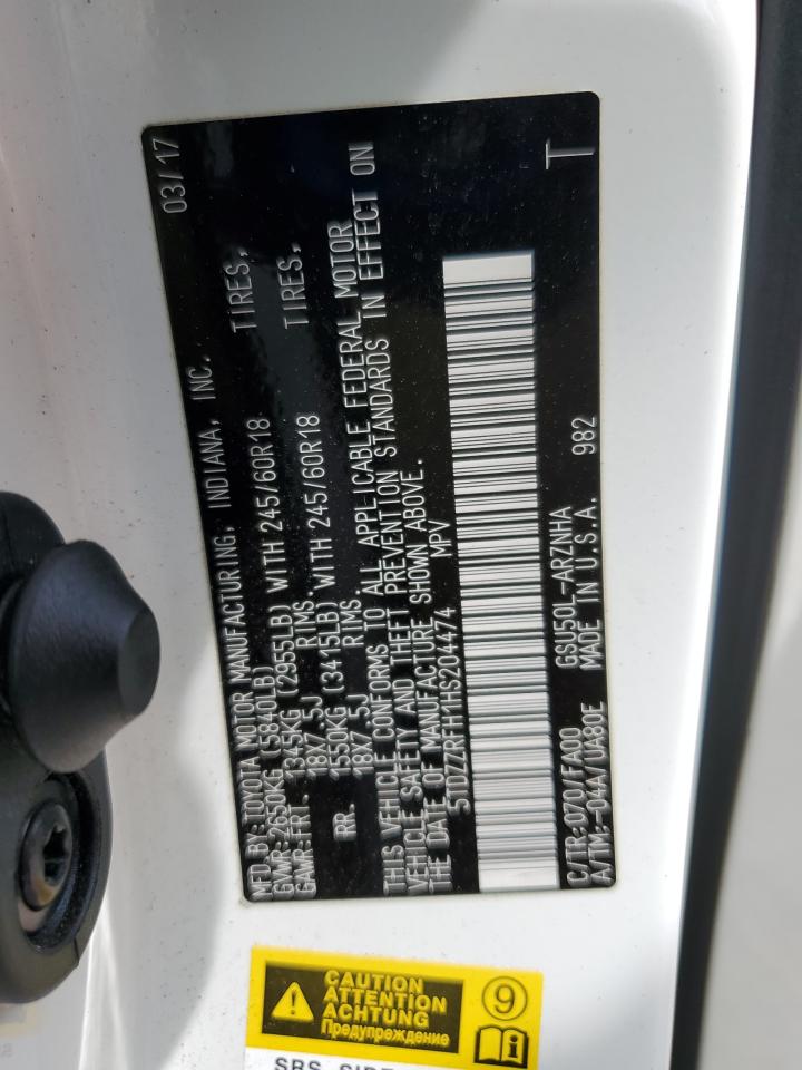 2017 Toyota Highlander Le VIN: 5TDZZRFH1HS204474 Lot: 70444555