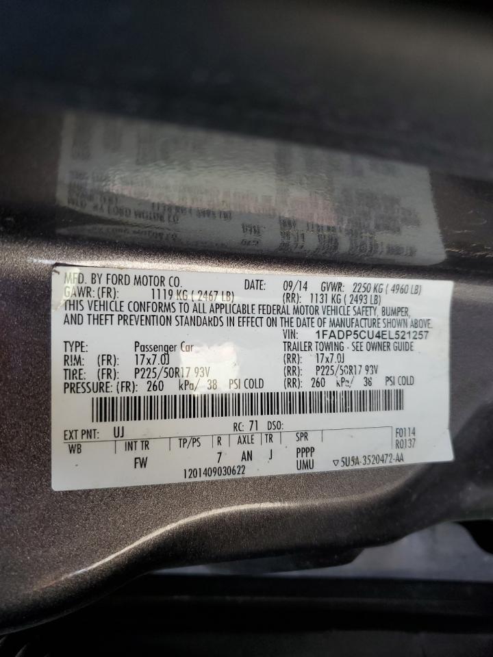 2014 Ford C-Max Premium VIN: 1FADP5CU4EL521257 Lot: 69045755