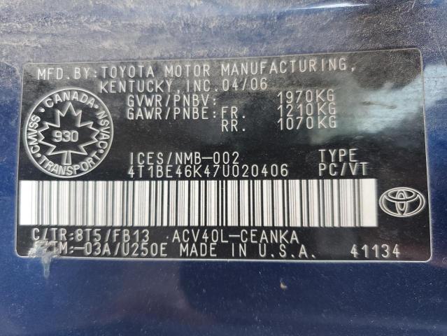 2007 TOYOTA CAMRY CE  