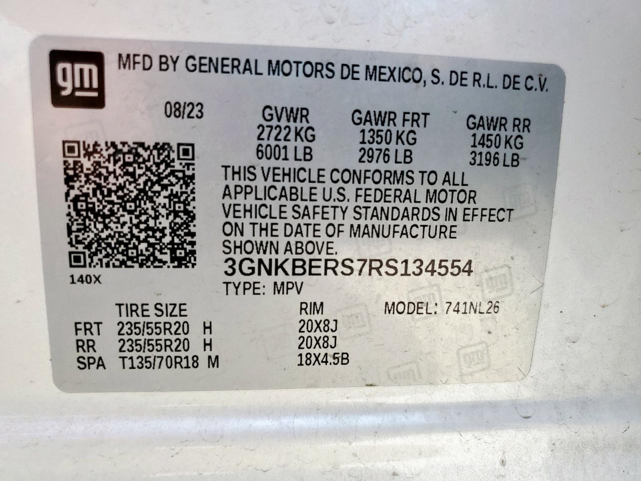 2024 Chevrolet Blazer Rs VIN: 3GNKBERS7RS134554 Lot: 67984765