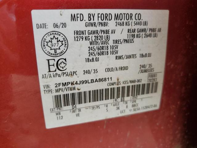 2020 FORD EDGE SEL  