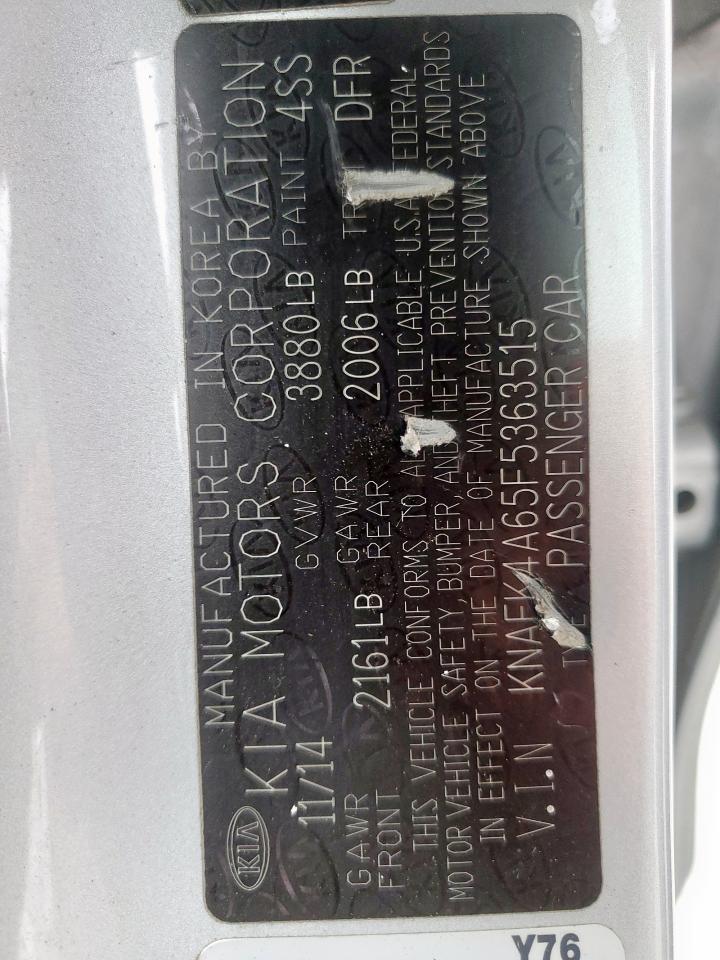 2015 Kia Forte Lx VIN: KNAFK4A65F5363515 Lot: 70025885