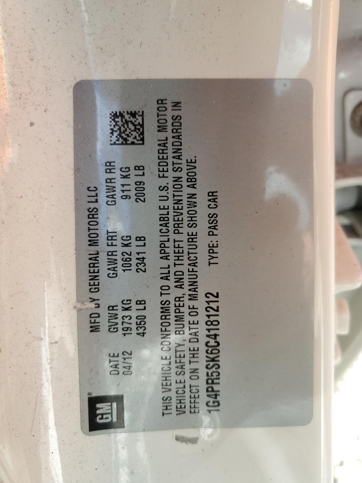 2012 Buick Verano Convenience VIN: 1G4PR5SK6C4181212 Lot: 69761805