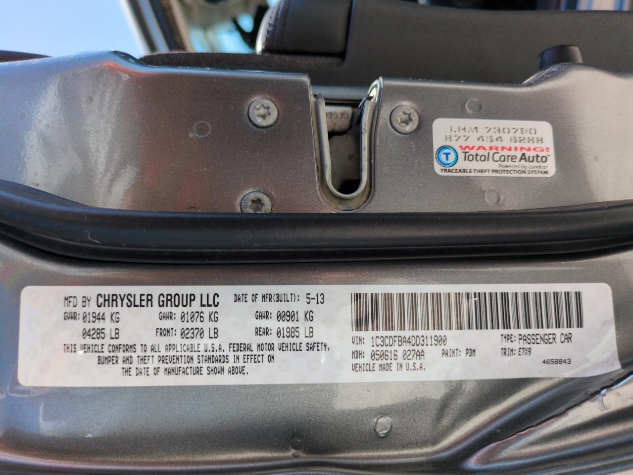 2013 Dodge Dart Sxt VIN: 1C3CDFBA4DD311900 Lot: 67826645