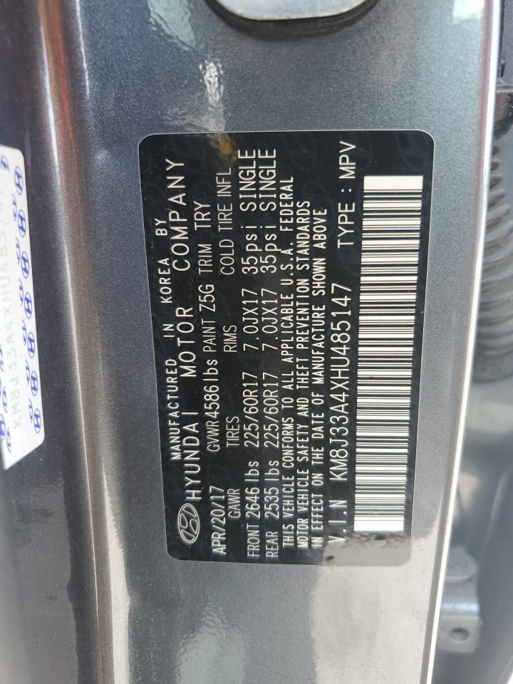 2017 Hyundai Tucson Limited VIN: KM8J33A4XHU485147 Lot: 69890345