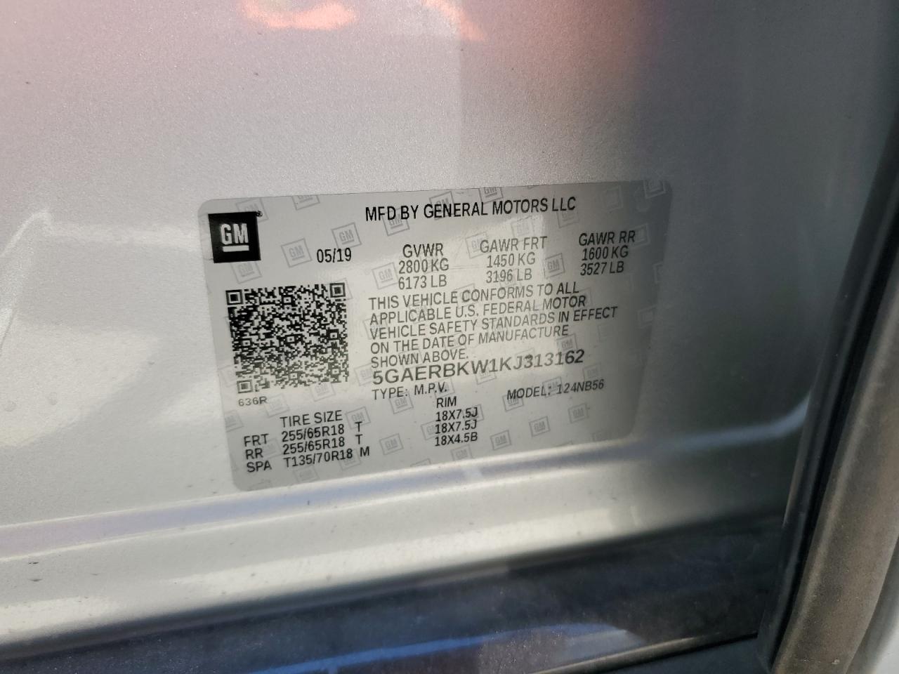 2019 Buick Enclave Essence VIN: 5GAERBKW1KJ313162 Lot: 70217505