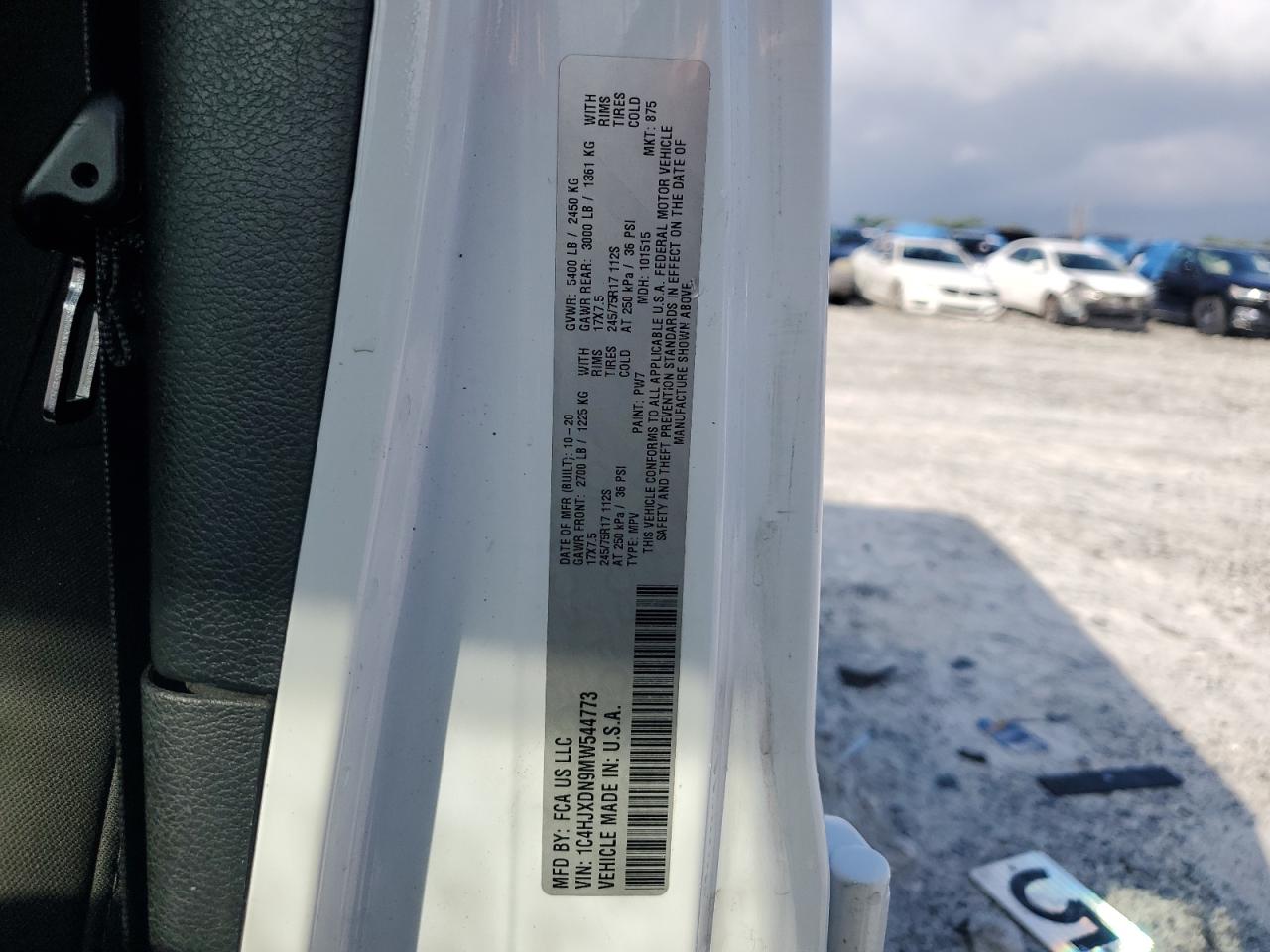 2021 Jeep Wrangler Unlimited Sport VIN: 1C4HJXDN9MW544773 Lot: 68161905