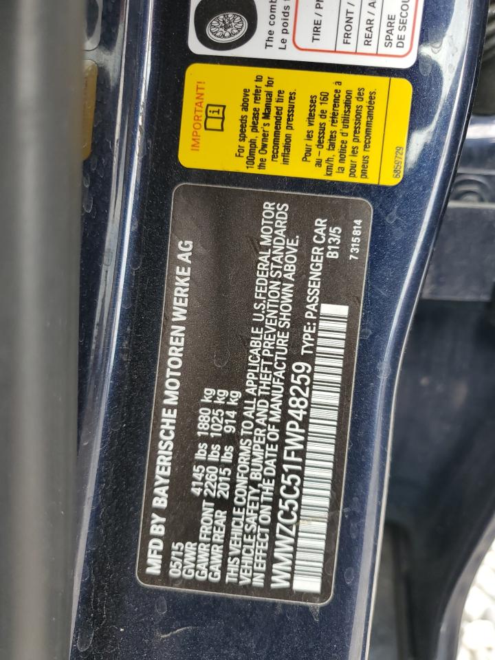 2015 Mini Cooper S Countryman VIN: WMWZC5C51FWP48259 Lot: 68880275