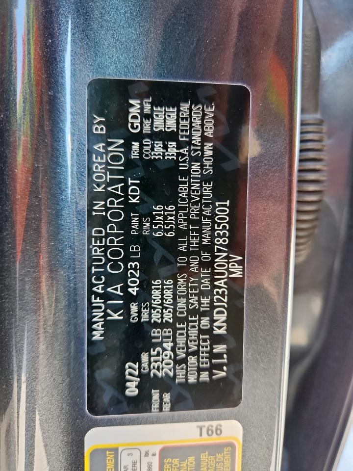 2022 Kia Soul Lx VIN: KNDJ23AU0N7835001 Lot: 70124445