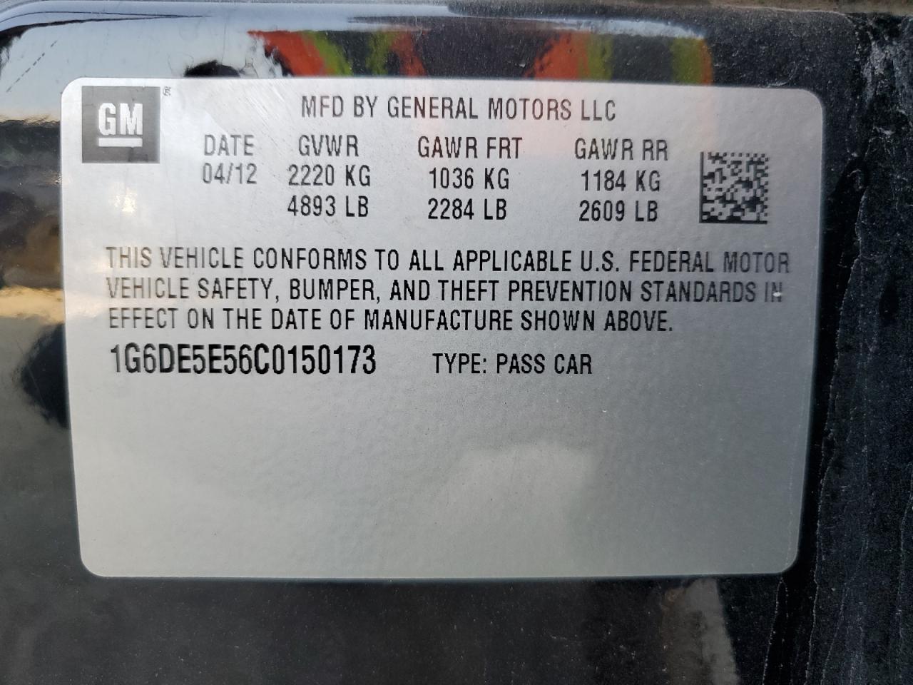 2012 Cadillac Cts Luxury Collection VIN: 1G6DE5E56C0150173 Lot: 67786415