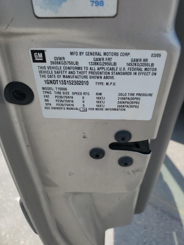 2005 Chevrolet Trailblazer Ls VIN: 1GNDT13S152302010 Lot: 67509425