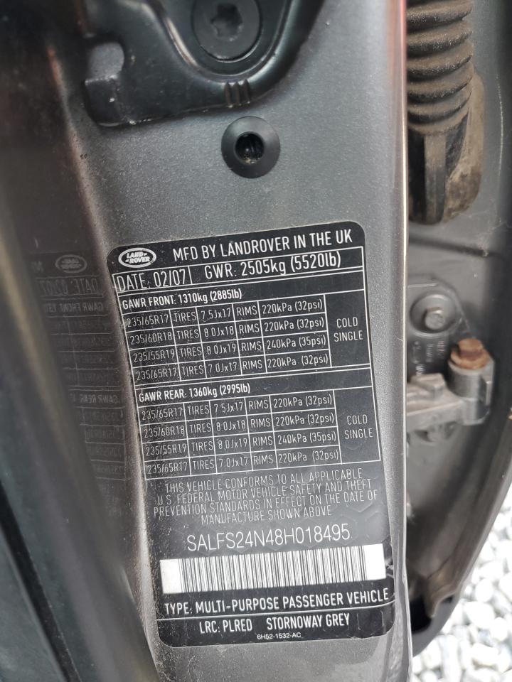 2008 Land Rover Lr2 Se Technology VIN: SALFS24N48H018495 Lot: 69130325