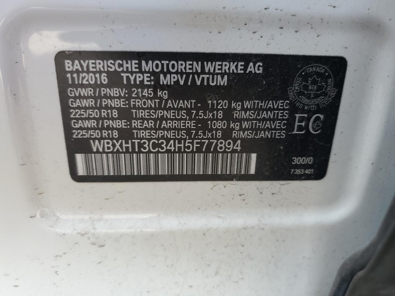 2017 BMW X1 xDrive28I VIN: WBXHT3C34H5F77894 Lot: 70773795