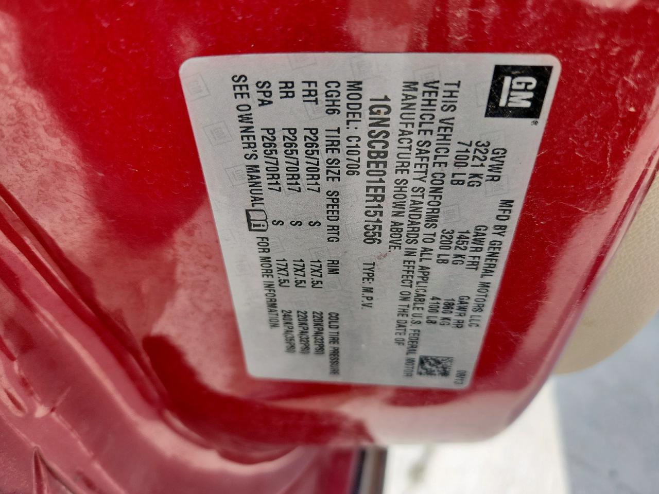 2013 GMC Yukon Xl C1500 Slt VIN: 1GKS1KE06DR150372 Lot: 70596555