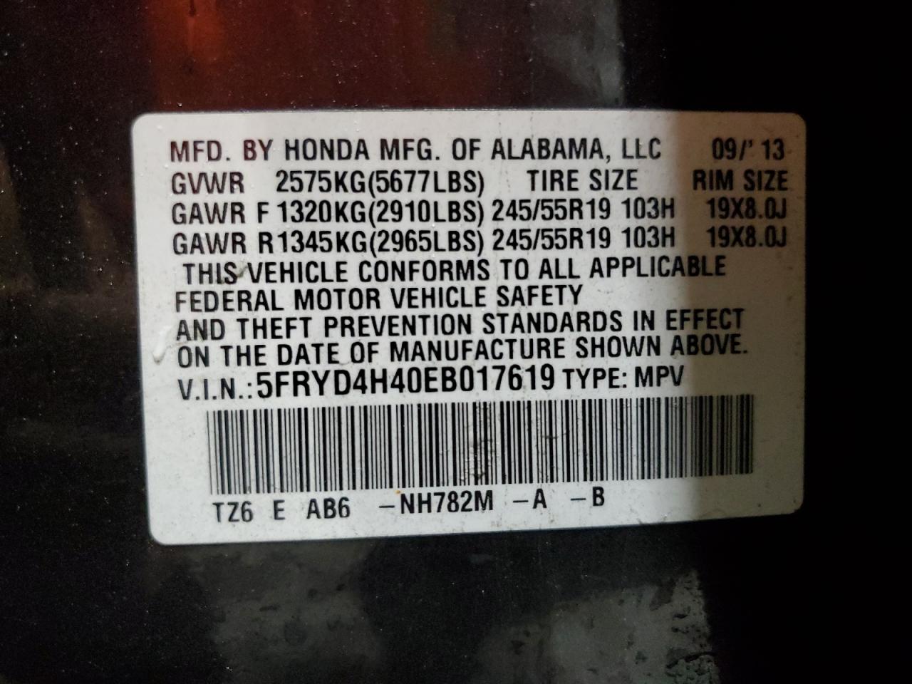 2014 Acura Mdx Technology VIN: 5FRYD4H40EB017619 Lot: 70822805