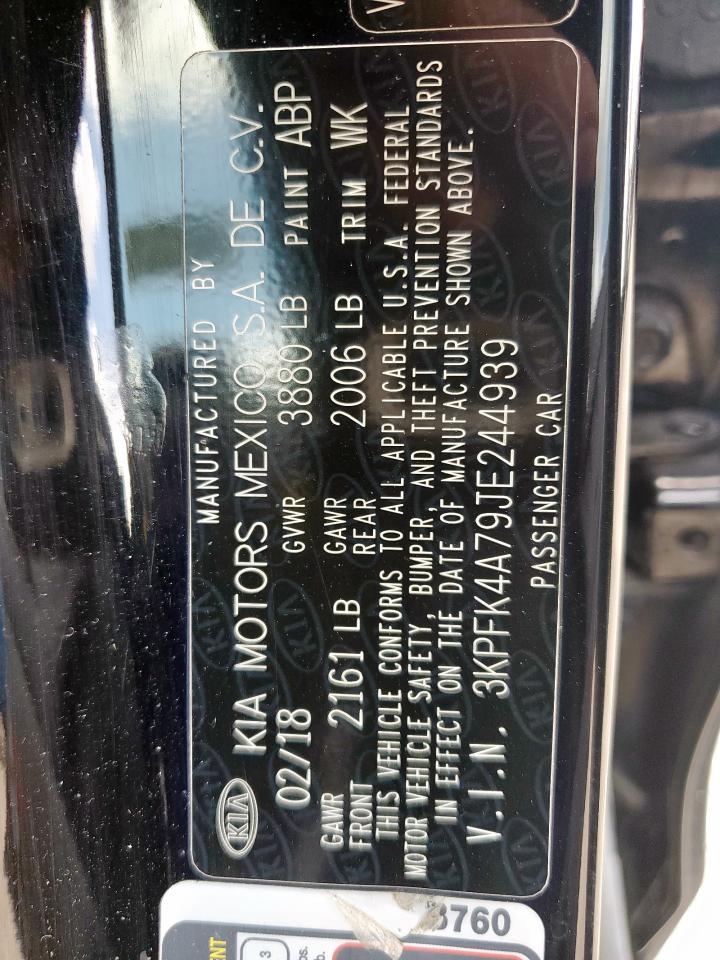2018 Kia Forte Lx VIN: 3KPFK4A79JE244939 Lot: 67199515