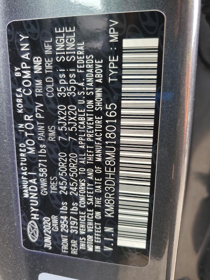 2021 Hyundai Palisade Sel VIN: KM8R3DHE8MU180165 Lot: 69670535